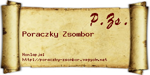 Poraczky Zsombor névjegykártya